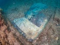 Luxurious marble flooring Emperor ClaudioÃ¢â¬â¢s Ninfeum. Underwater archeology